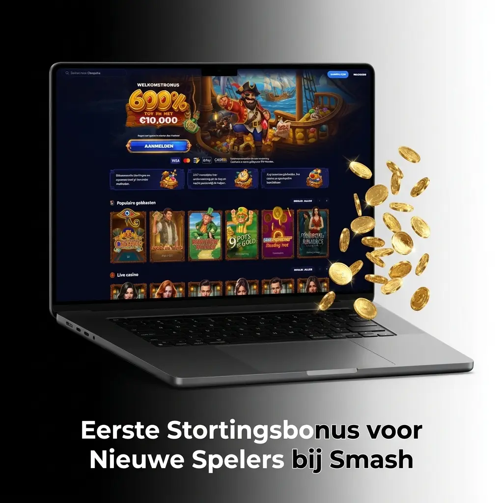 Eerste stortingsbonus bij Smash: 600% tot €10.000 voor gokkasten of 250% tot €5.000 voor sport