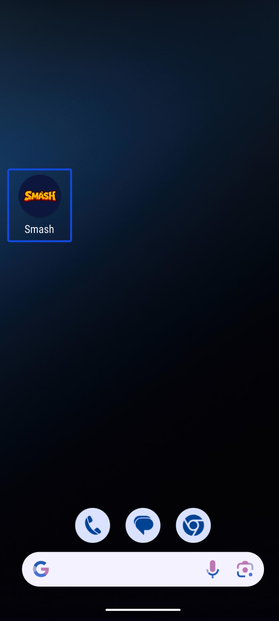 Start de zojuist gemaakte app-snelkoppeling om direct te spelen bij Smash.