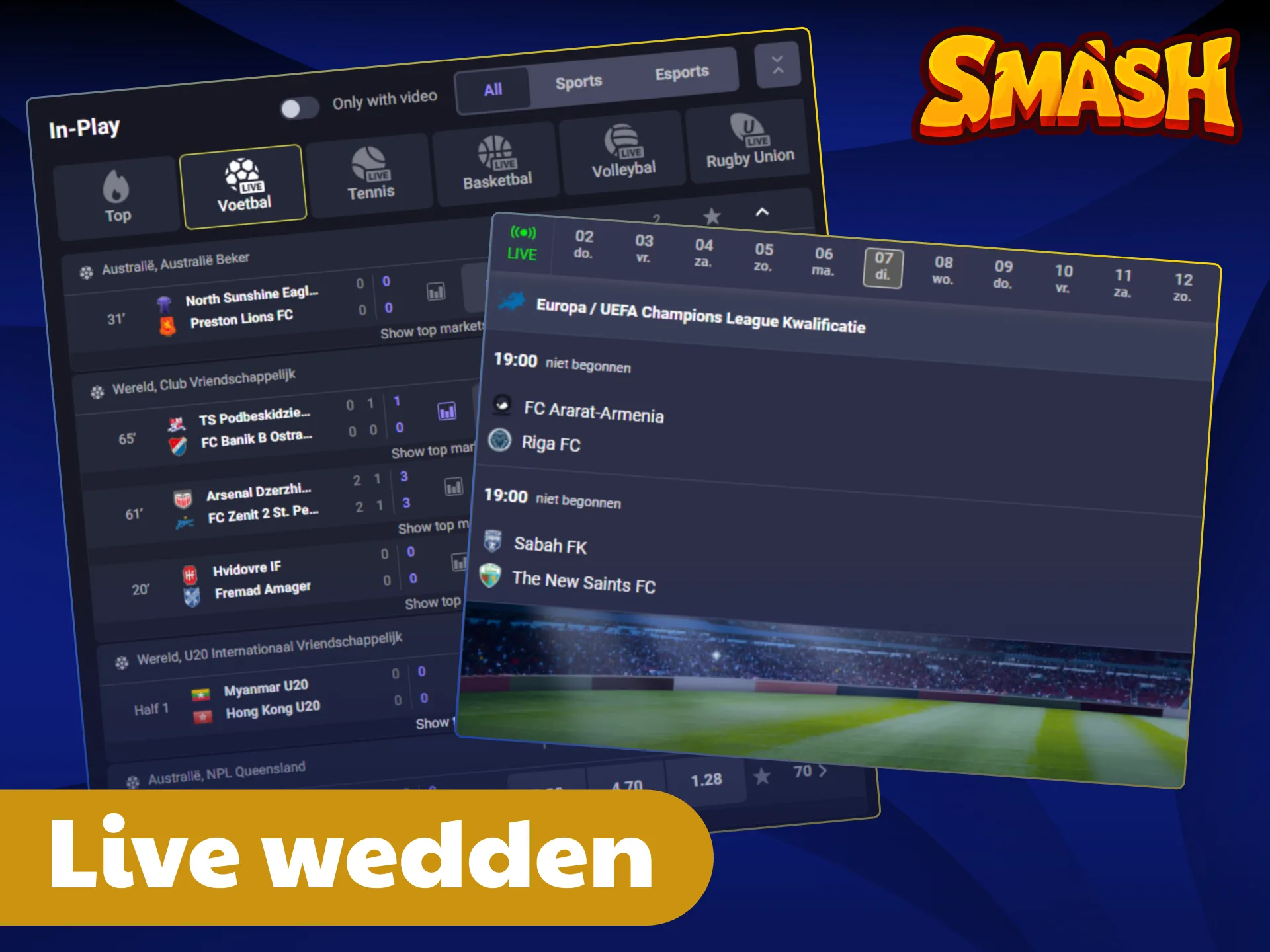 Zet in tijdens lopende sportwedstrijden en win mooie prijzen bij Smash.