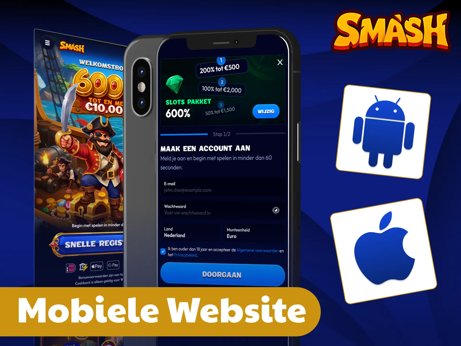 Bezoek de optimaal functionerende website voor smartphones op het Smash platform.